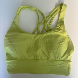 Lululemon Energy Bra Long Line - Sz 4 - Bright Yellow/Green